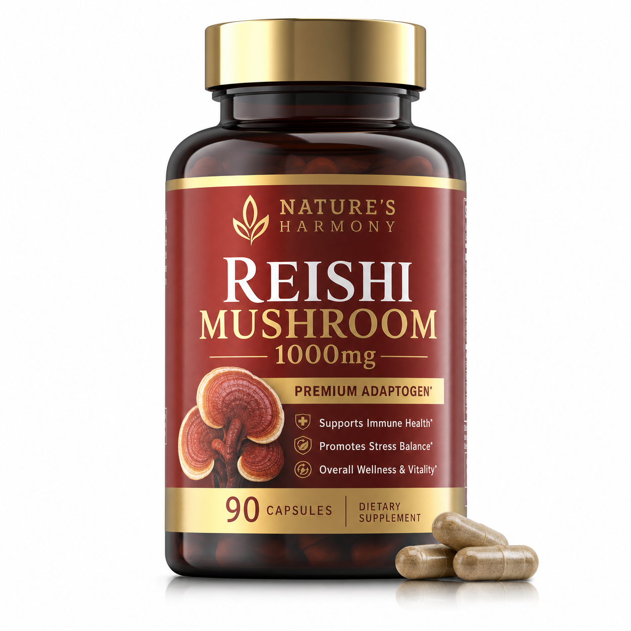 Reishi Mushroom 1000mg (90 cápsulas)