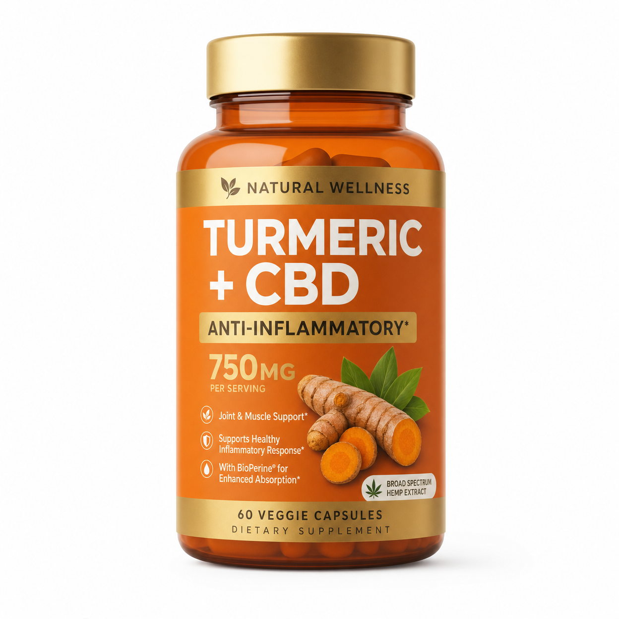 Cápsulas CBD + Curcumina 30mg (60 unidades)